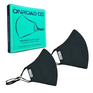 Onroad Co. Cotton Reusable and Washable 3 Layered Cloth Mask (Green - Pack of 2, Large (Ideal for 60-90 kg weight range)) for Unisex