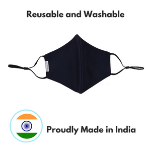 Onroad Co. Cotton Reusable and Washable 3 Layered Cloth Mask (Blue - Pack of 4, Medium (Ideal for 35-60 kg weight range)) for Unisex