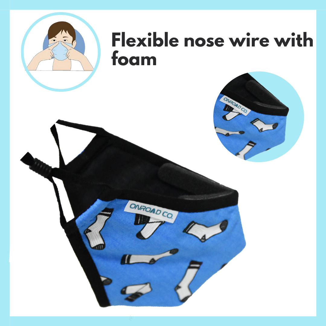 6 Layered Reusable Kids Mask (For 15-35kgs body weight), Blue Color