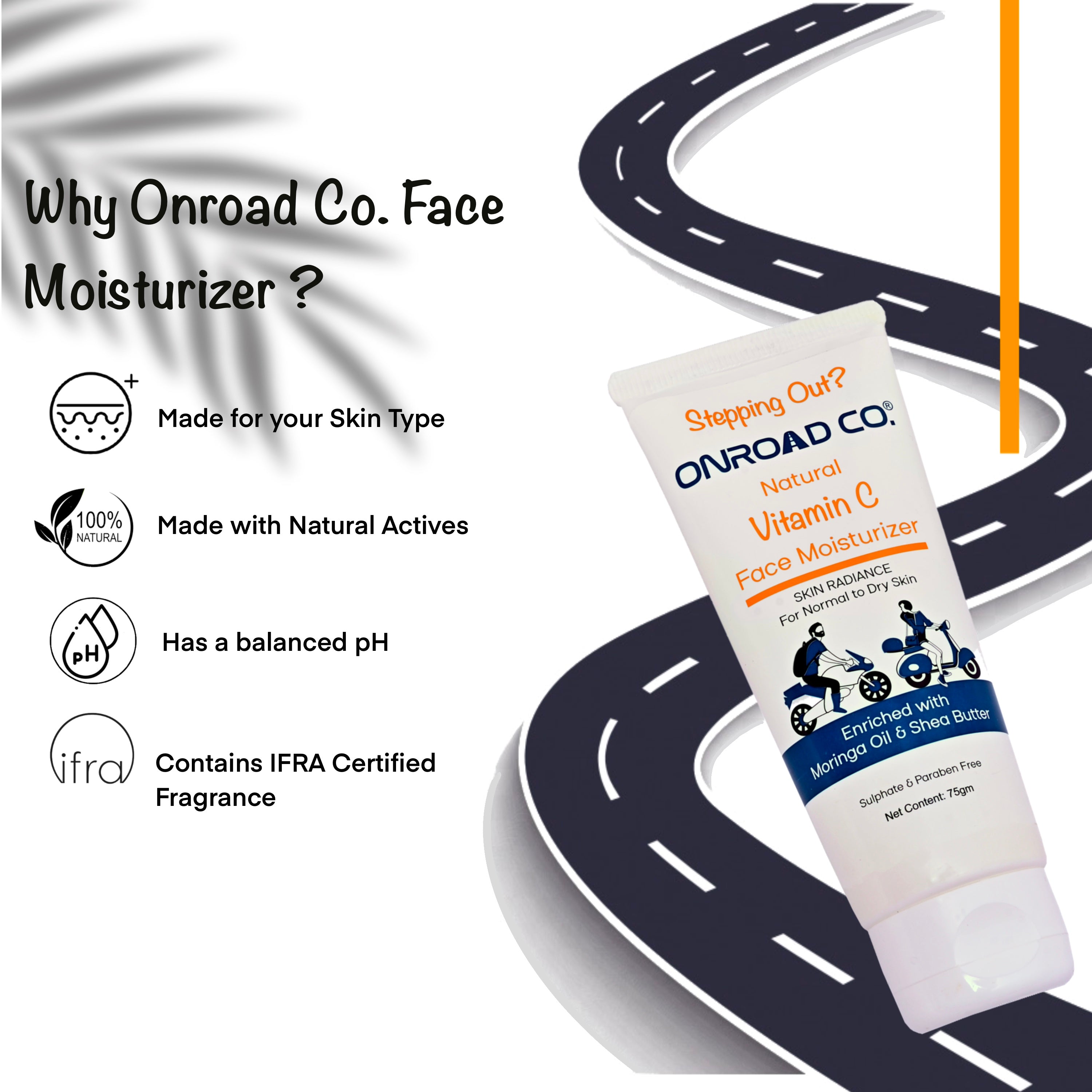 Vitamin C Face Moisturizer | Especially for Normal to Dry Skin | Enriched with Moringa Oil and Shea Butter | No Sulphates & Parabens | 100% Toxin Free