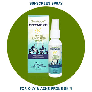 Onroad Co. SPF 50 Sunscreen Spray | Made for Oily and Acne Prone Skin | No White Cast | Benzophenone Free |  100% Toxin Free