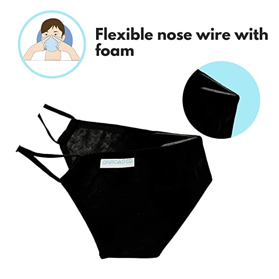 6 Layered Reusable Anti-Pollution Masks (Pack of two - 1 Black, 1 Green)