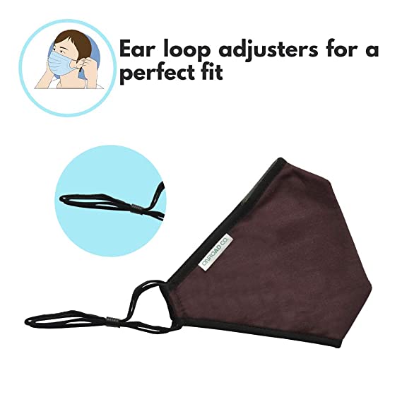 6 Layered Reusable Anti-Pollution Masks (Pack of two- Burgundy)