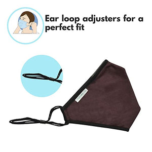 6 Layered Reusable Anti-Pollution Masks (Pack of two - 1 Black, 1 Burgundy)