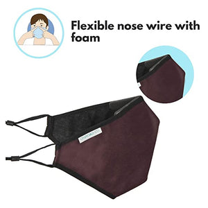 6 Layered Reusable Anti-Pollution Mask- Burgundy Color