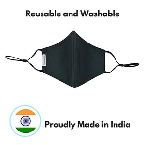 Reusable and Washable 3 Layered Anti Pollution Cloth Mask (Pack of Two) - Green