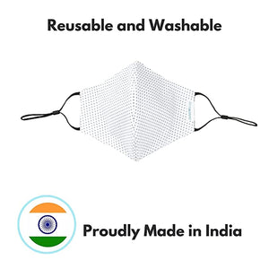 Reusable and Washable 3 Layered Anti Pollution Cloth Mask (Pack of Two) - White